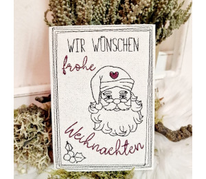 Stickserie - Weihnachtsmann im Kranz BIG PACK